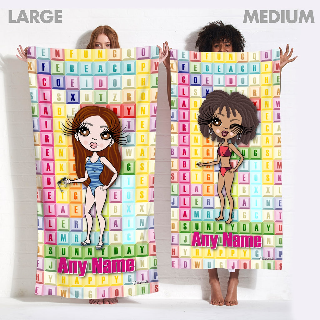 ClaireaBella Word Search Beach Towel