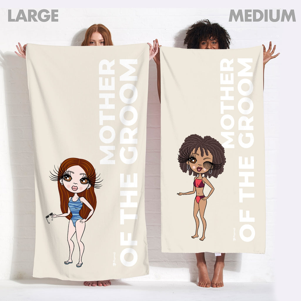 ClaireaBella Mother of the Groom Beige Beach Towel