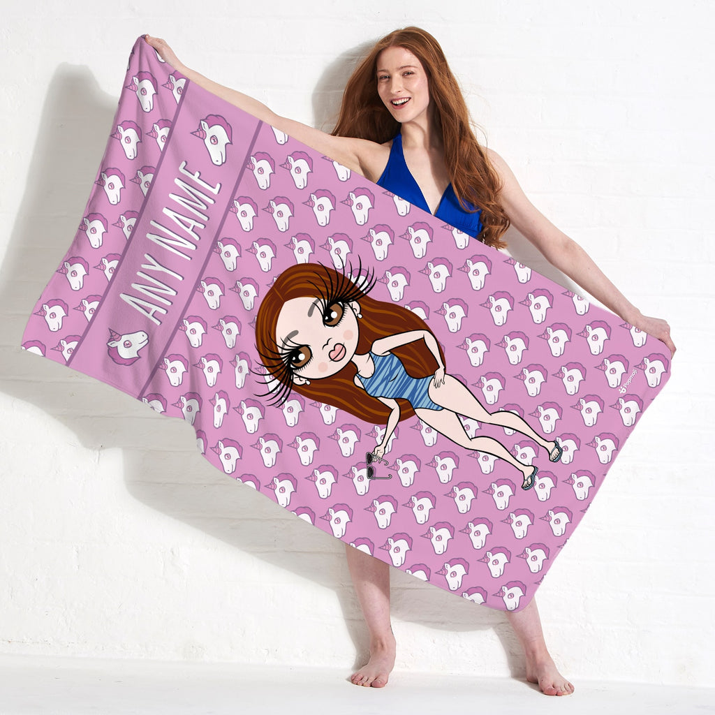 ClaireaBella Unicorn Emoji Beach Towel