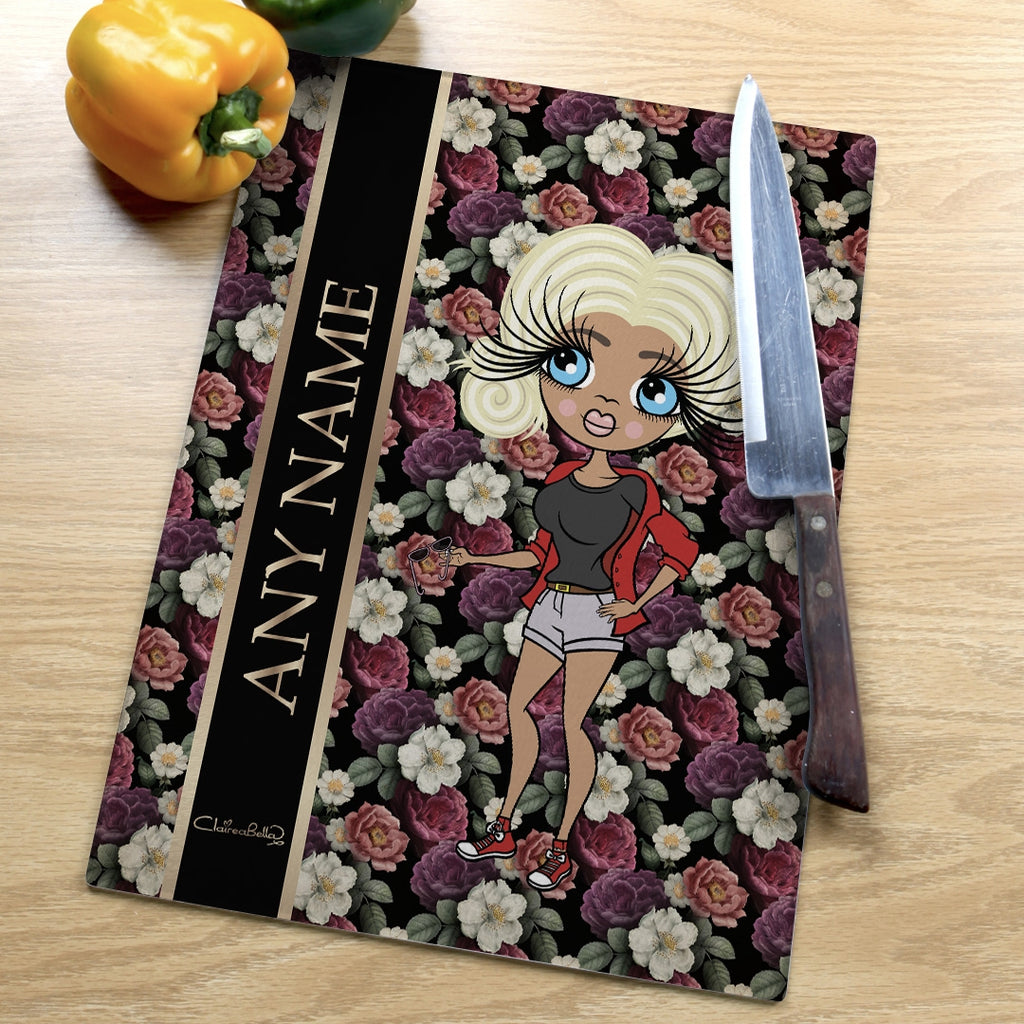 ClaireaBella Glass Chopping Board - Floral - Image 3