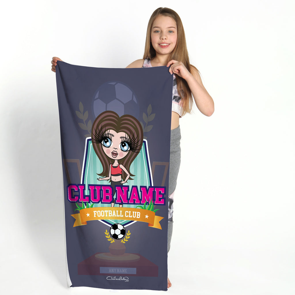 ClaireaBella Girls Football Logo Gym Towel - Image 1