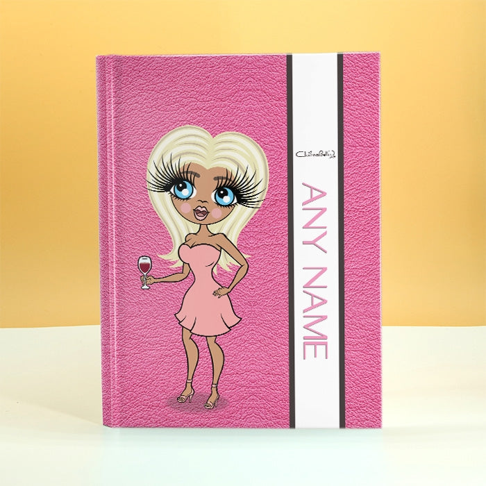 ClaireaBella Pink Leather Print Diary - Image 1