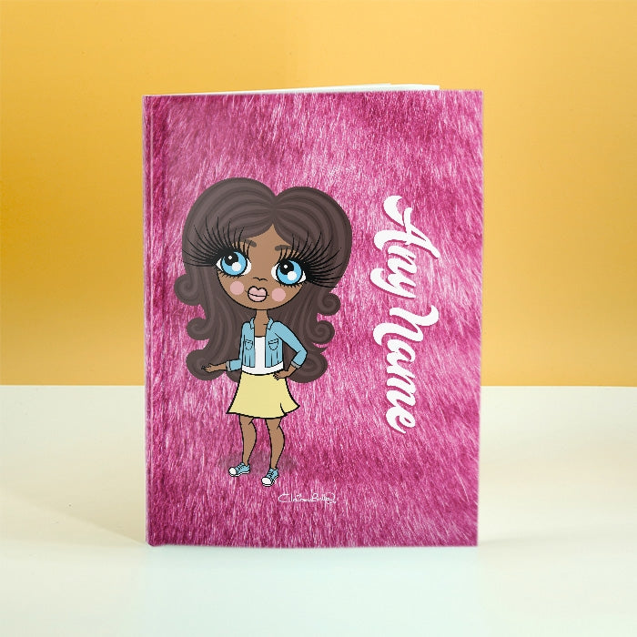 ClaireaBella Girls Pink Fur Print Diary - Image 5