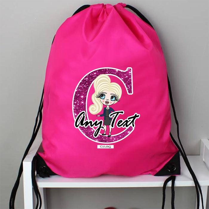 ClaireaBella Girls Glitter Initial Kit Bag - Image 3
