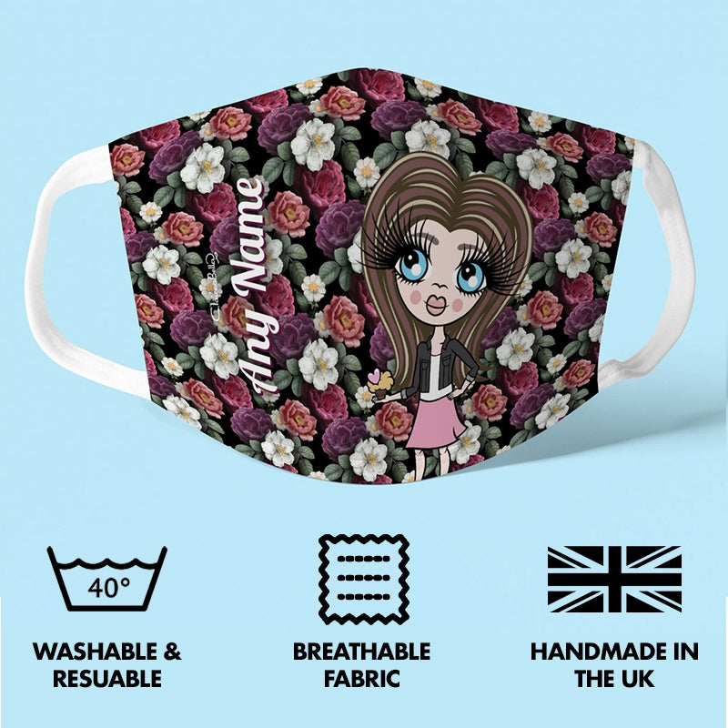 ClaireaBella Girls Personalised Floral Reusable Face Covering - Image 3