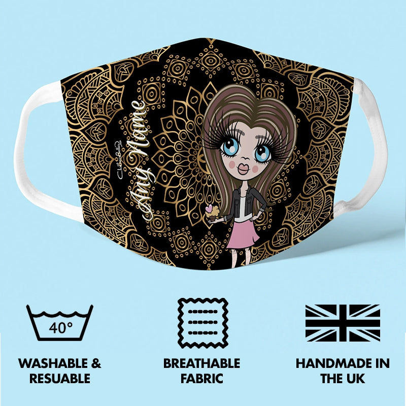 ClaireaBella Girls Personalised Golden Lace Reusable Face Covering - Image 3