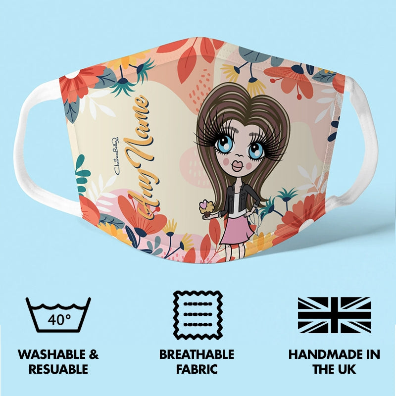 ClaireaBella Girls Personalised Colourful Floral Reusable Face Covering - Image 3