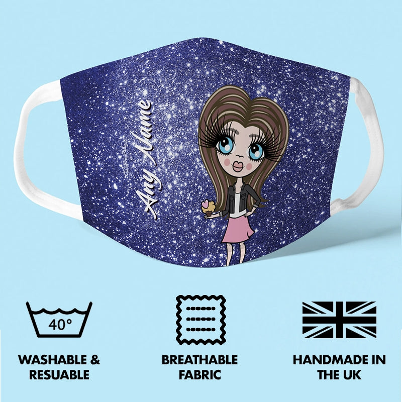 ClaireaBella Girls Personalised Glitter Effect Reusable Face Covering - Image 7
