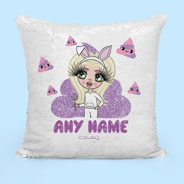 ClaireaBella Girls Poop Emoji Sequin Cushion - Image 4