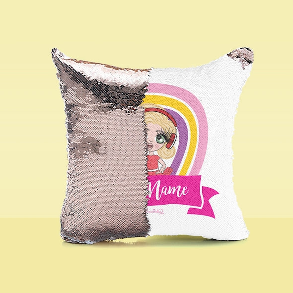 ClaireaBella Girls Rainbow Sequin Cushion - Image 3