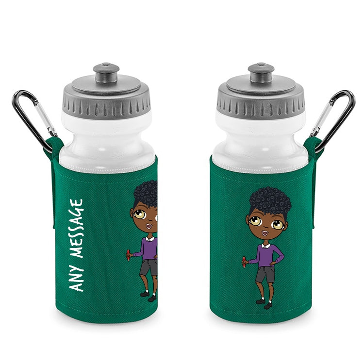 Jnr Boys Personalised Green Book Bag & Water Bottle Bundle - Image 2