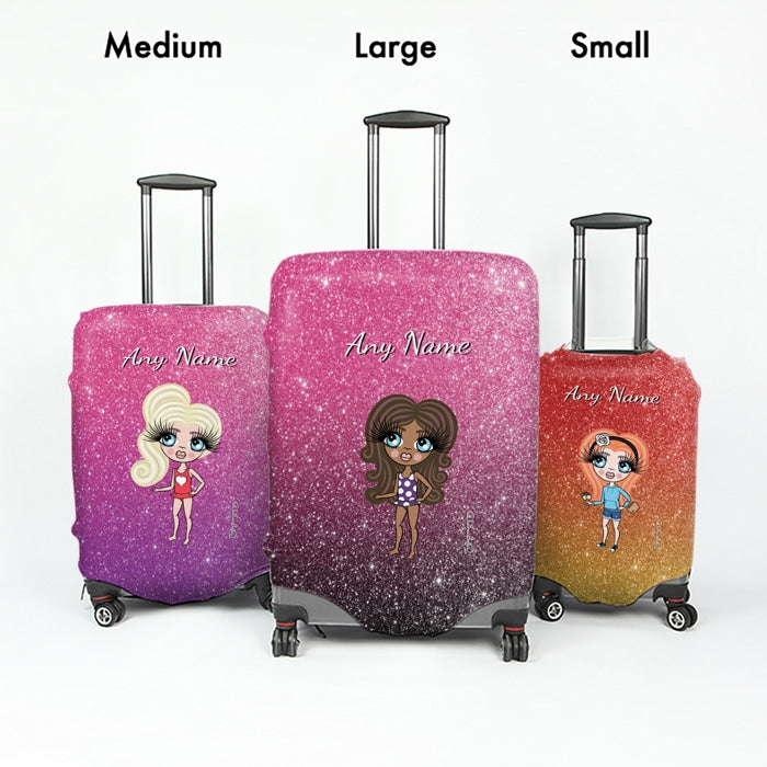 ClaireaBella Girls Ombre Glitter Effect Suitcase Cover - Image 5