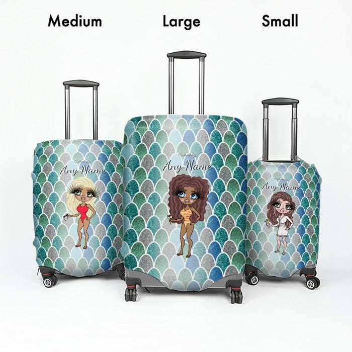 ClaireaBella Mermaid Glitter Effect Suitcase Cover - Image 5