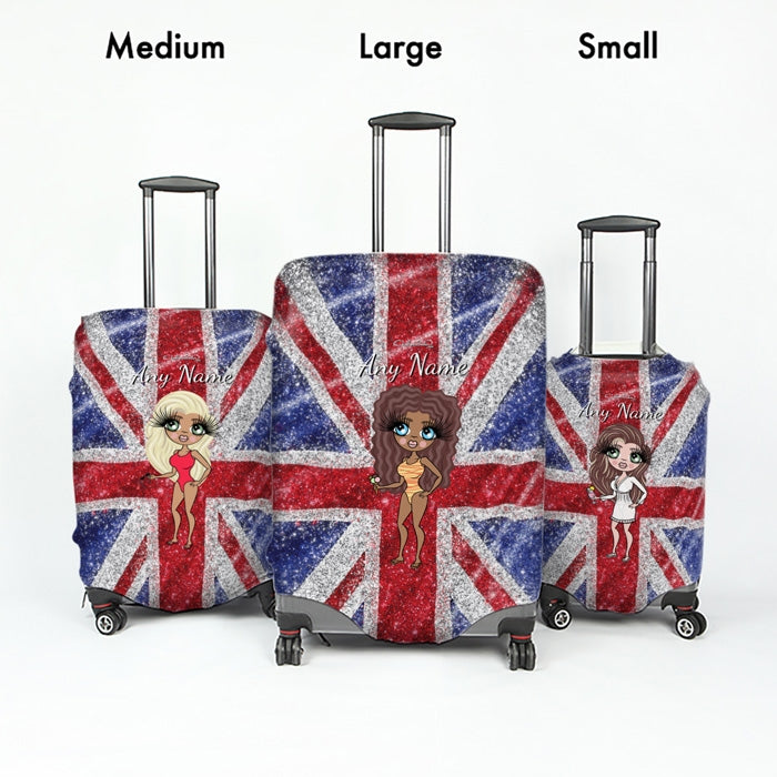 ClaireaBella Glitter Effect Union Jack Suitcase Cover - Image 5