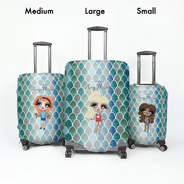 ClaireaBella Girls Mermaid Glitter Effect Suitcase Cover - Image 5