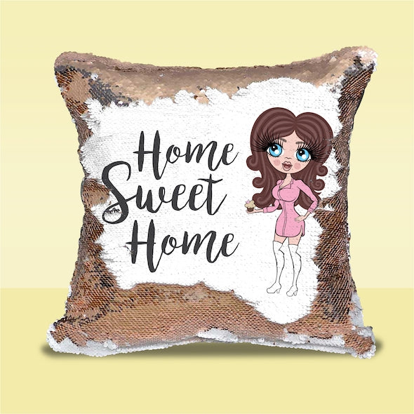 ClaireaBella Home Sweet Home Sequin Cushion - Image 1