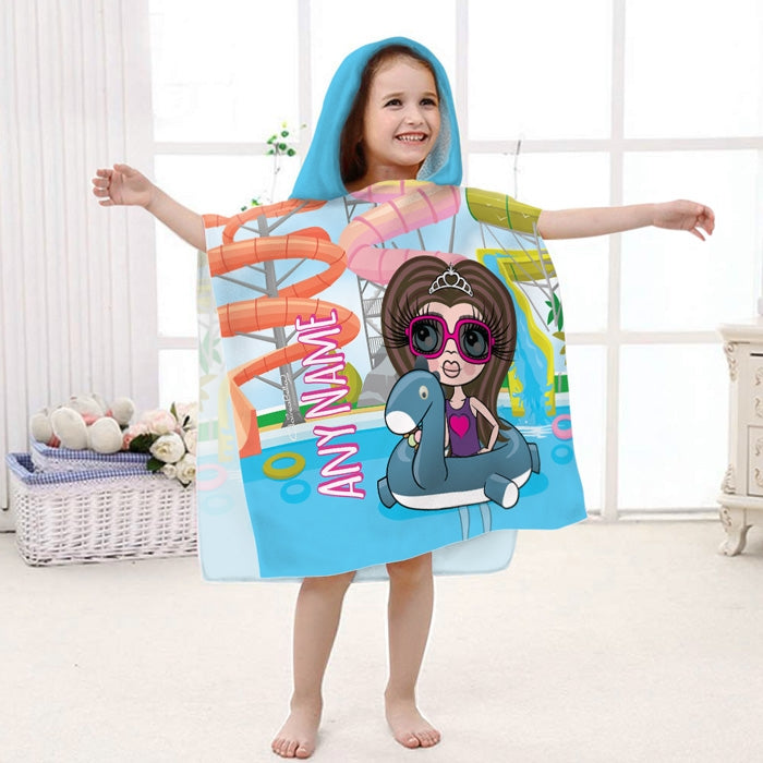 ClaireaBella Girls Water Park Poncho Towel - Image 1