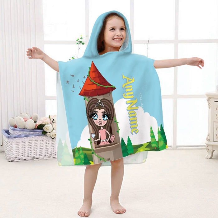 ClaireaBella Girls Princess Poncho Towel - Image 1