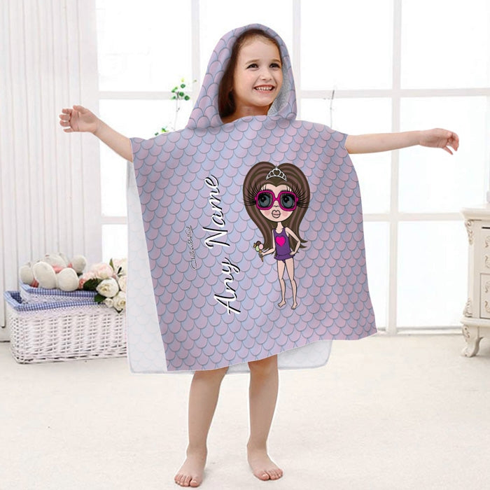 ClaireaBella Girls Mermaid Shimmer Poncho Towel - Image 2