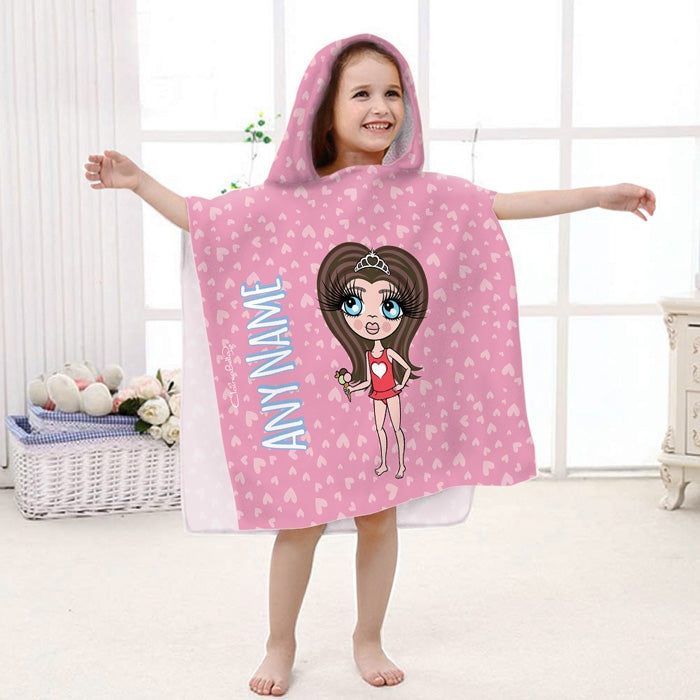 ClaireaBella Girls Hearts Poncho Towel - Image 2