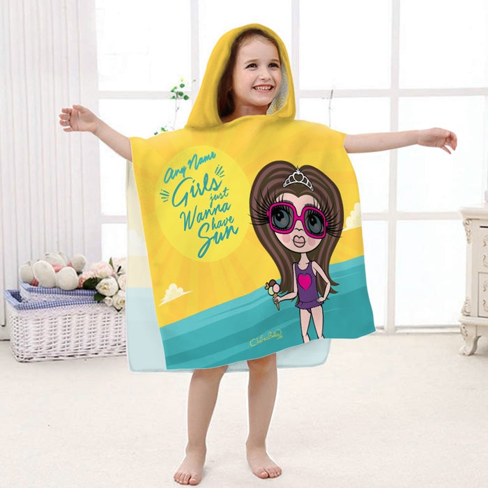 ClaireaBella Girls Sun Poncho Towel - Image 1