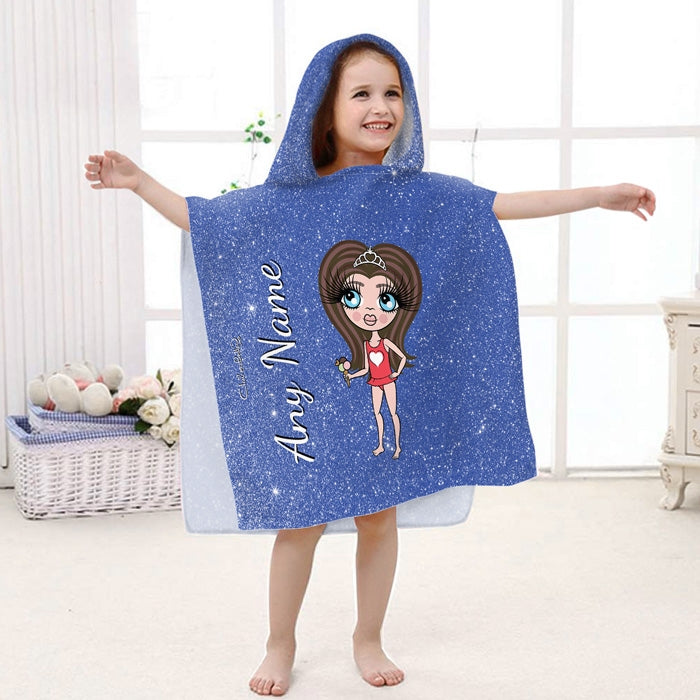 ClaireaBella Girls Glitter Effect Poncho Towel - Image 3