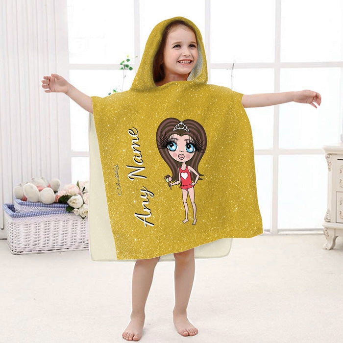 ClaireaBella Girls Glitter Effect Poncho Towel - Image 4