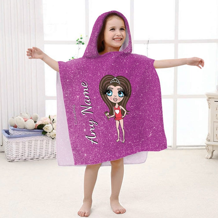 ClaireaBella Girls Glitter Effect Poncho Towel - Image 2