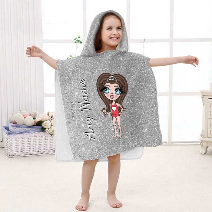 ClaireaBella Girls Glitter Effect Poncho Towel - Image 5