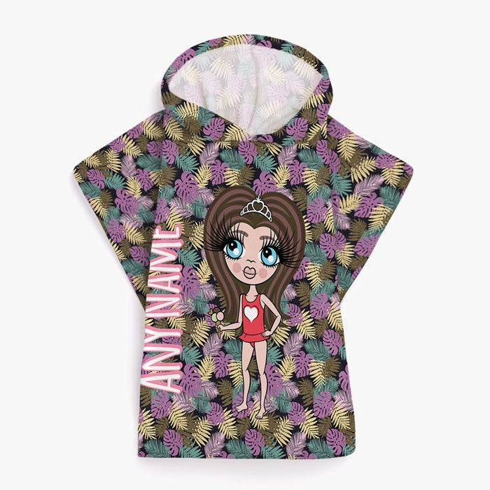 ClaireaBella Girls Tropical Poncho Towel - Image 1