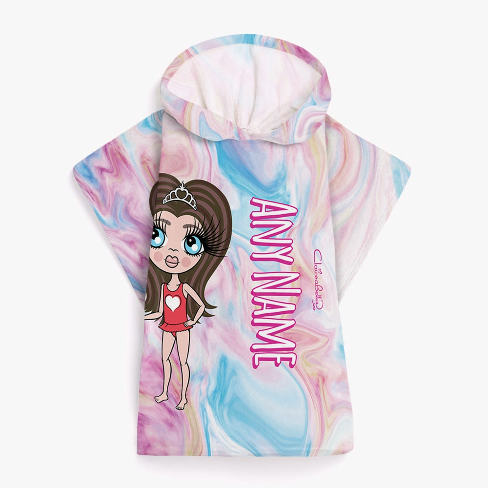 ClaireaBella Girls Marble Effect Poncho Towel - Image 2