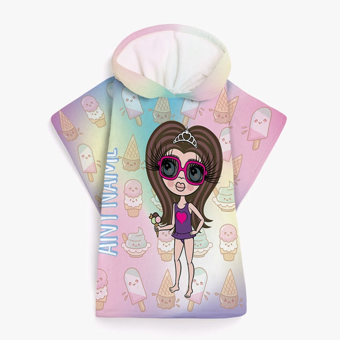 ClaireaBella Girls Ice Lolly Poncho Towel - Image 1