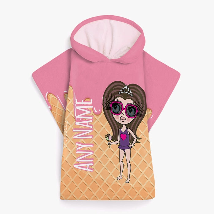 ClaireaBella Girls Ice Cream Poncho Towel - Image 2