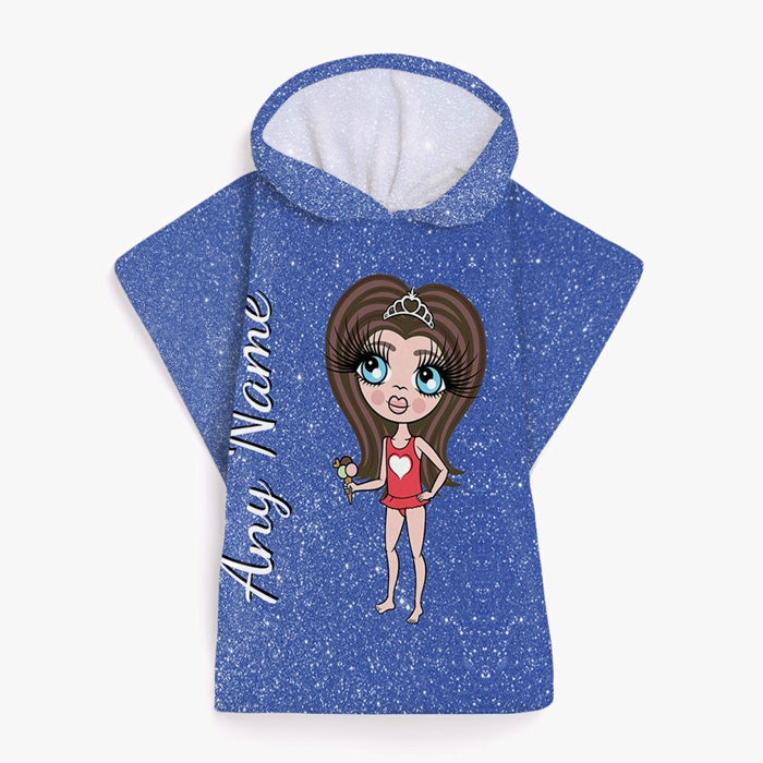 ClaireaBella Girls Glitter Effect Poncho Towel - Image 8