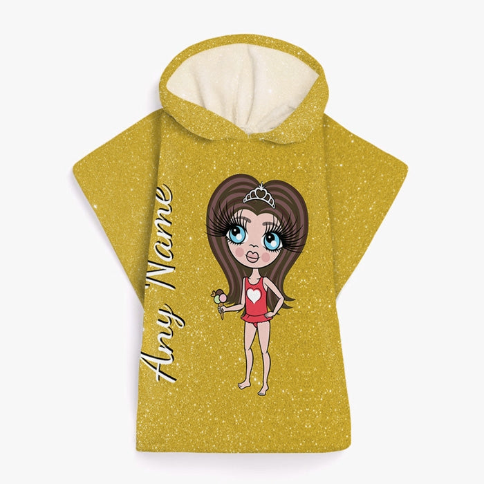ClaireaBella Girls Glitter Effect Poncho Towel - Image 9
