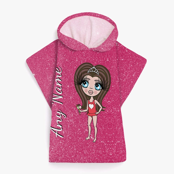 ClaireaBella Girls Glitter Effect Poncho Towel - Image 6