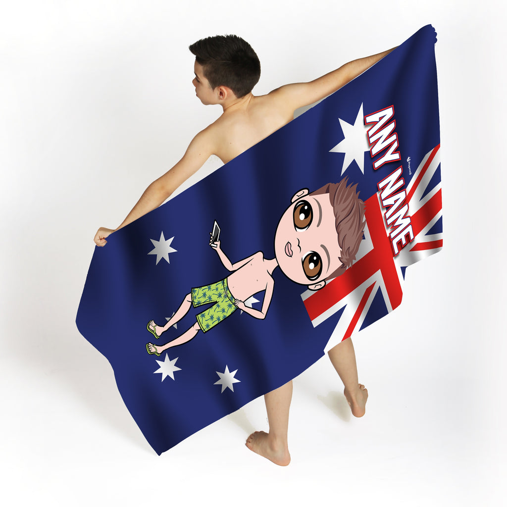 Jnr Boys Australia Flag Beach Towel - Image 4