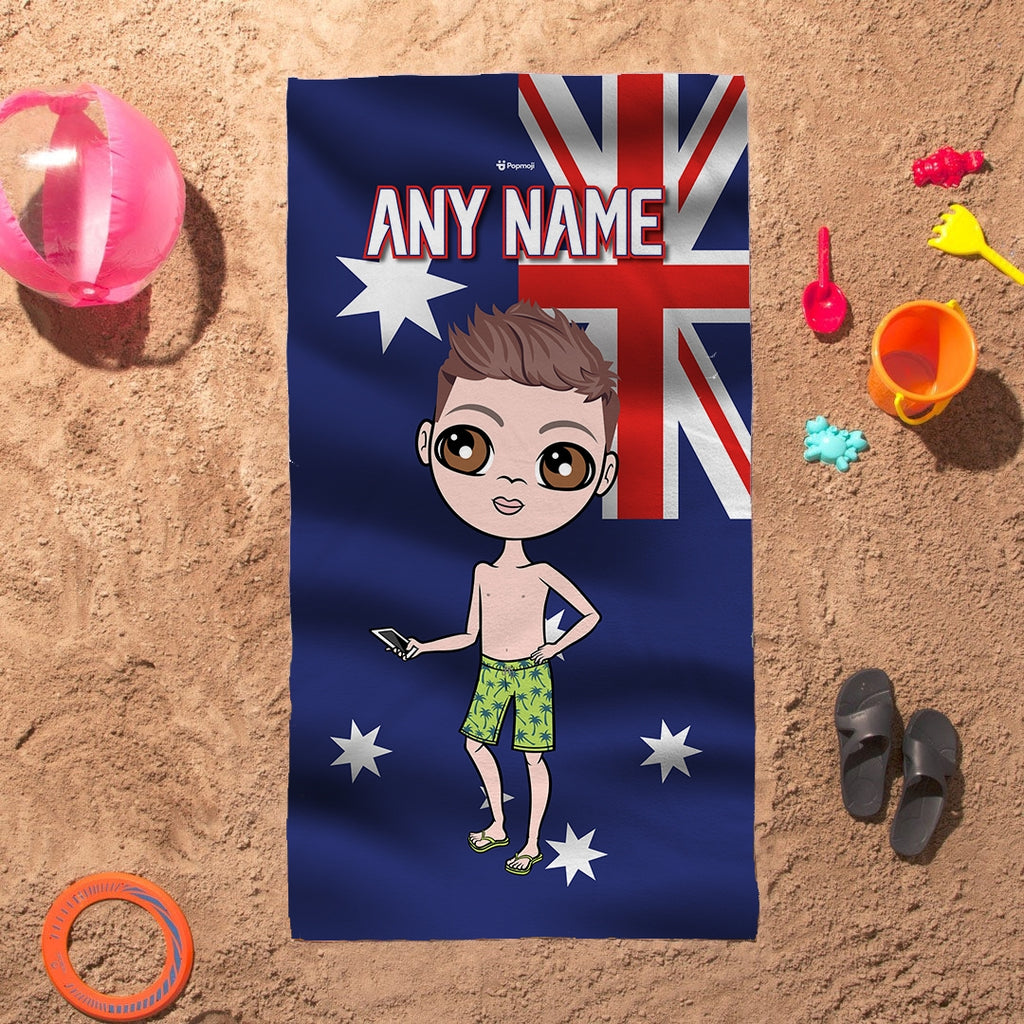 Jnr Boys Australia Flag Beach Towel - Image 3