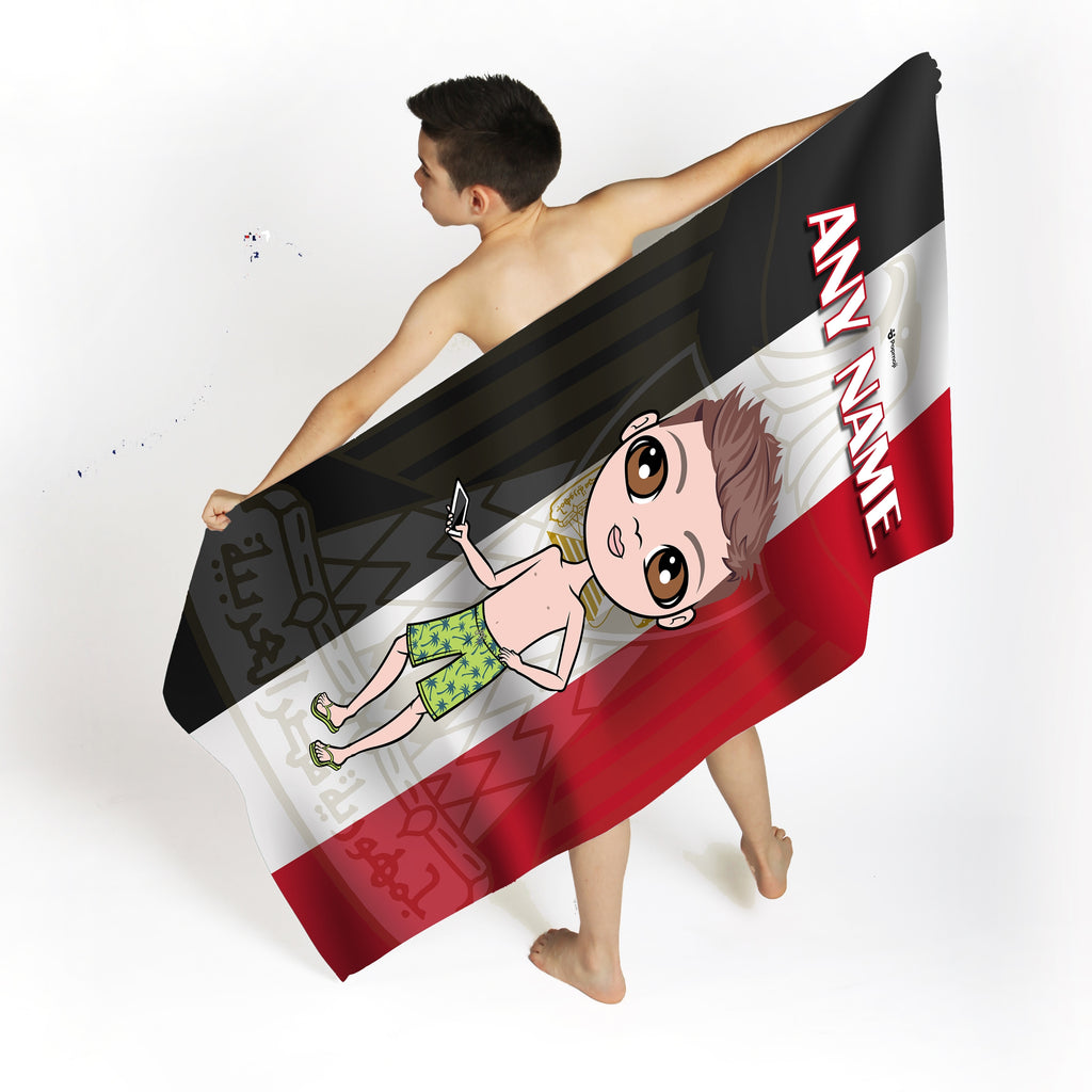 Jnr Boys Egypt Flag Beach Towel - Image 4