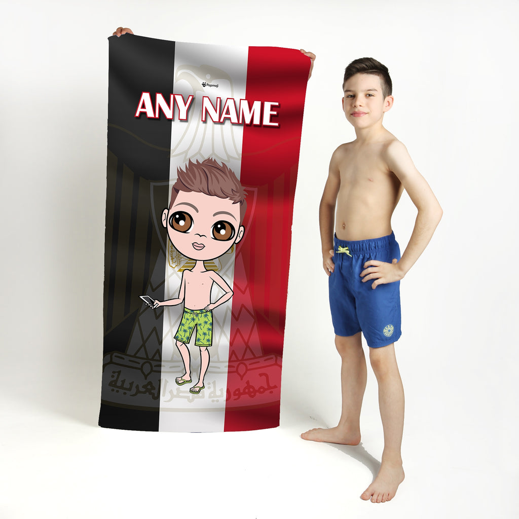 Jnr Boys Egypt Flag Beach Towel - Image 1