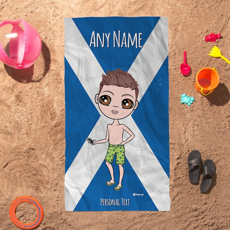 Jnr Boys Scottish Flag Beach Towel - Image 4