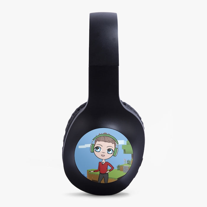Jnr Boys Gaming Blocks Personalised Wireless Headphones - Image 2