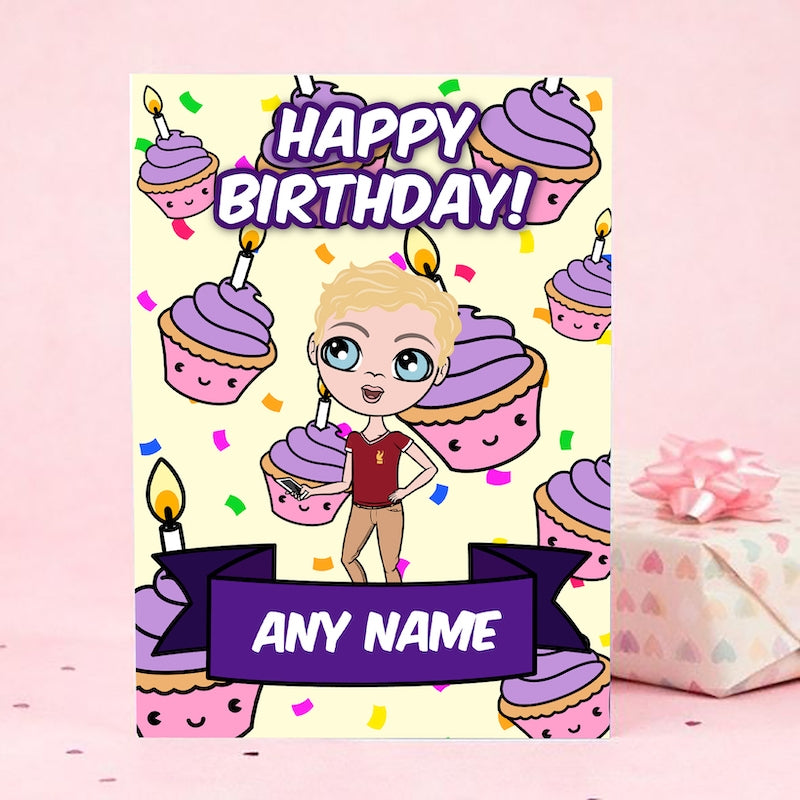 Jnr Boys Cute Cupcake Birthday Card - Image 3