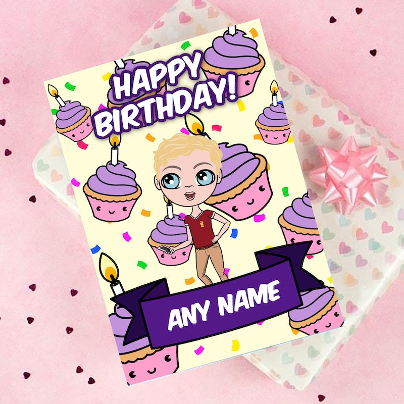 Jnr Boys Cute Cupcake Birthday Card - Image 4