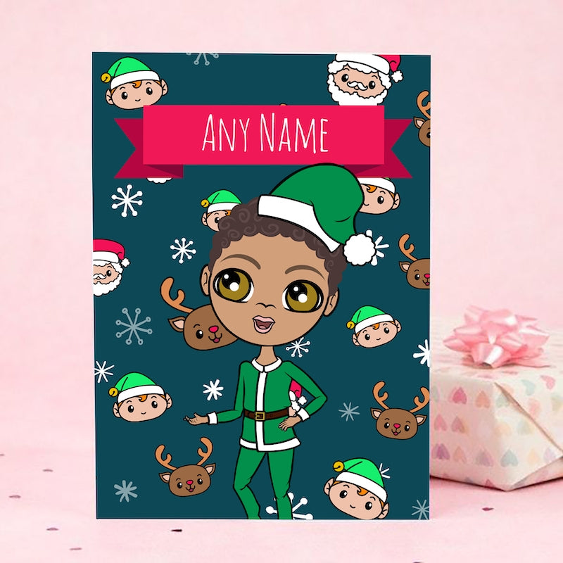 Jnr Boys Cute Emojis Print Christmas Card - Image 3