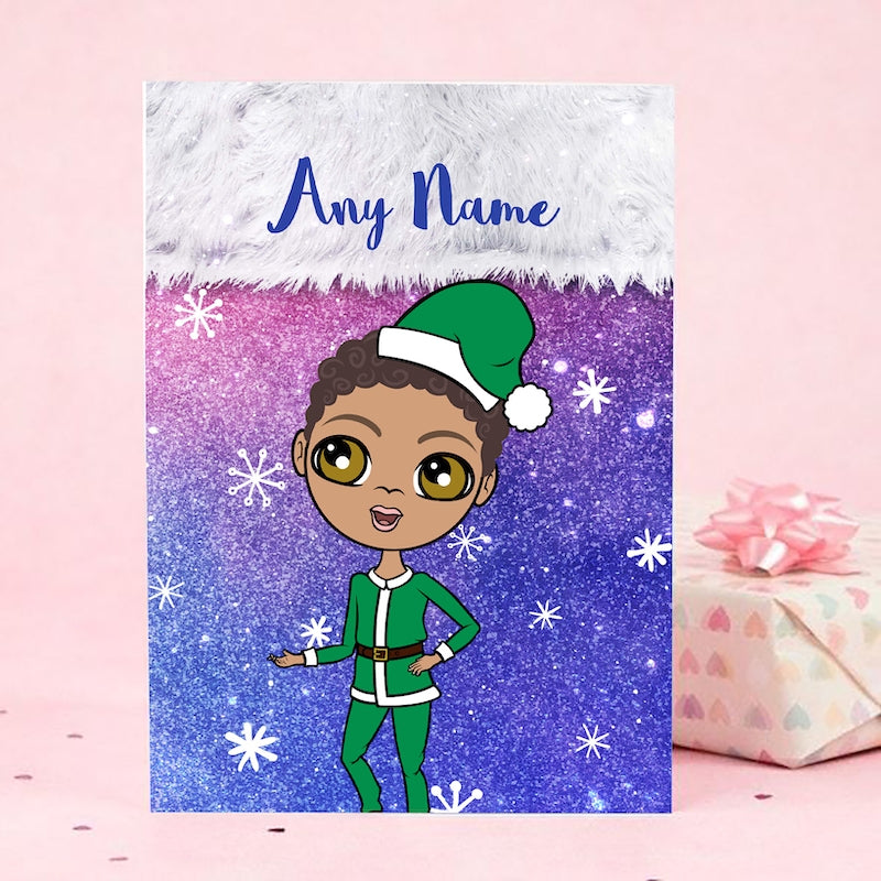Jnr Boys Galaxy Glitter Stocking Christmas Card - Image 3