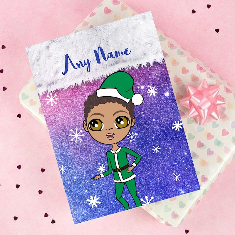 Jnr Boys Galaxy Glitter Stocking Christmas Card - Image 4