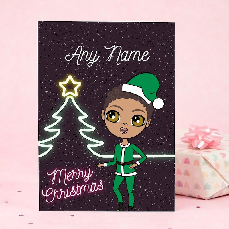 Jnr Boys Neon Tree Christmas Card - Image 3