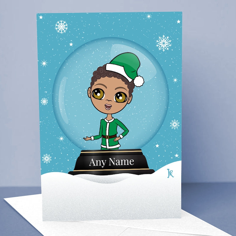 Jnr Boys Snow Globe Christmas Card - Image 1