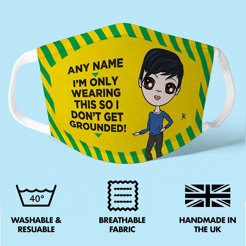 Jnr Boys Personalised Grounded Reusable Face Covering - Image 3